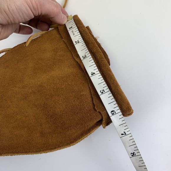 Minnetonka Tan Suede Front Lace Up Tall Boots Tan Fringe Removed 7422 Womens 7 - Picture 14 of 14